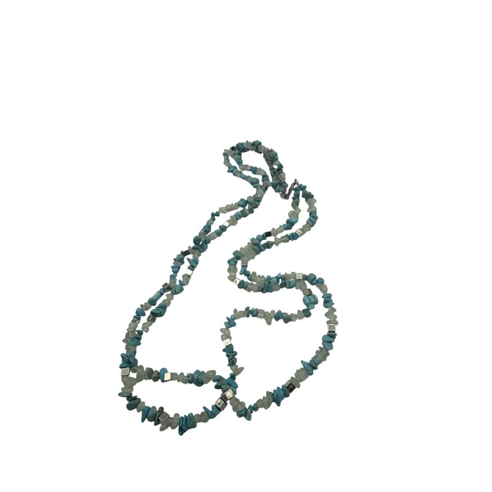 Kenneth Cole New York Gemstone Multi-Strand Necklace Turquoise & Quartz Pre-Owne - Picture 7 of 7